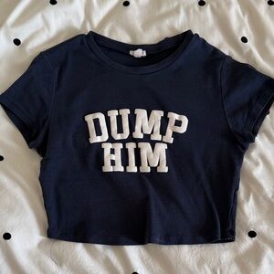 Garage Navy 'Dump Him' Graphic Crop Tee